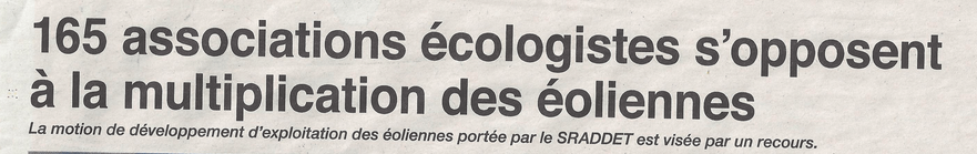 165 associations écologistes de Nouvelle-Aquitaine s'opposent à la multiplication des éoliennes